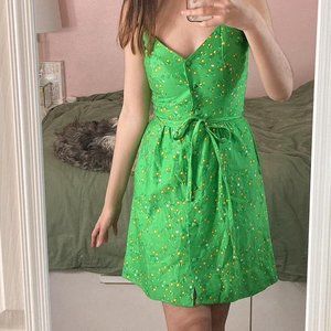 Size 4- Beautiful Bright green floral dress